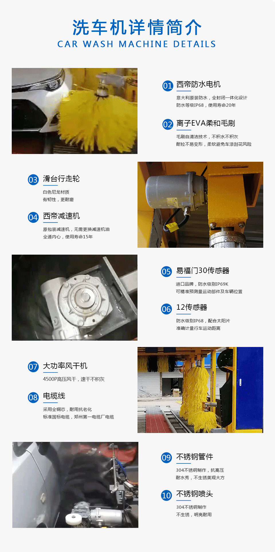 车洗捷隧道式全自动洗车机细节展示